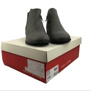 Sun + Stone Ankle Boots/Booties Cadee Gray Womens Shoes Size 7.5 W NWT
